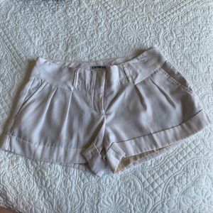 White Express Satin Shorts